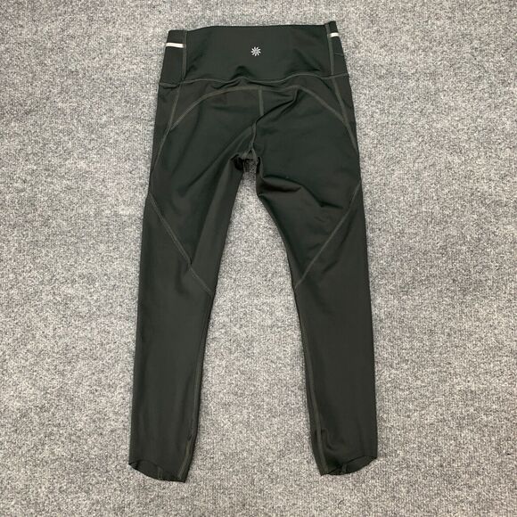 Athleta Sonic Cropped Pant Womens 2XS XXS Olive Stretch Pull On Reflective Ankle - Picture 9 of 14